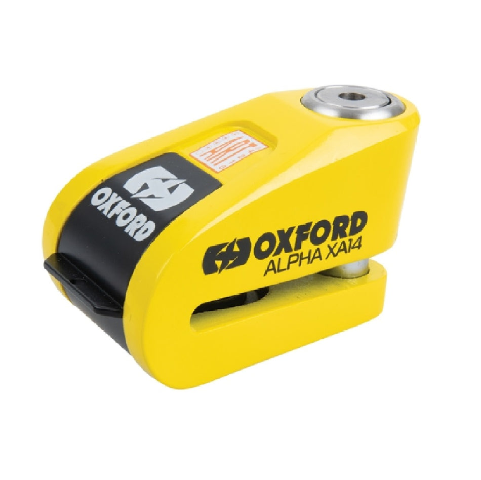 Oxford Alpha XA14 Alarm Disc Lock Yellow/Black