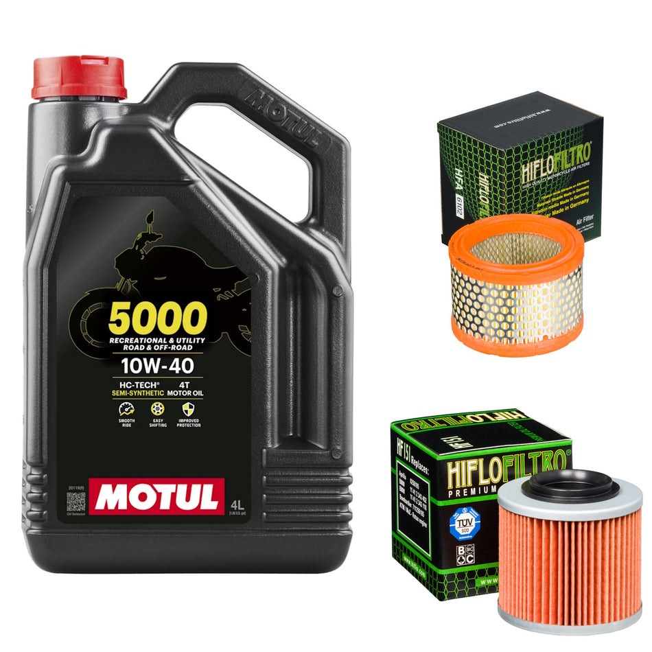 Motul 5000 10w40 4L Oil & HF151 & HFA6102 Oil Filter Kit