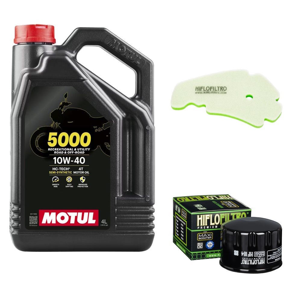 Motul 5000 10w40 4L Oil & HF184 & HFA5201DS Oil Filter Kit