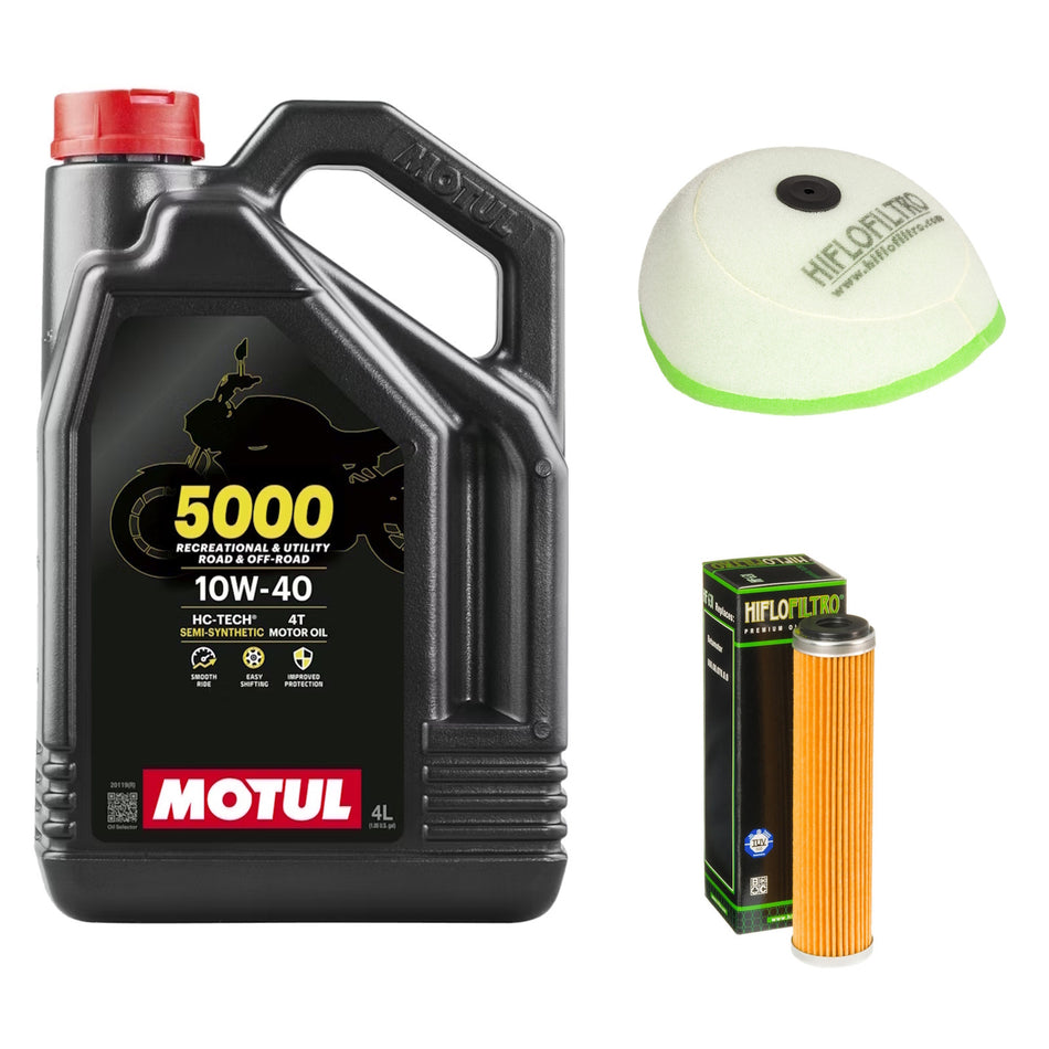 Motul 5000 10w40 4L Oil & HF631 & HFF6112 Oil Filter Kit