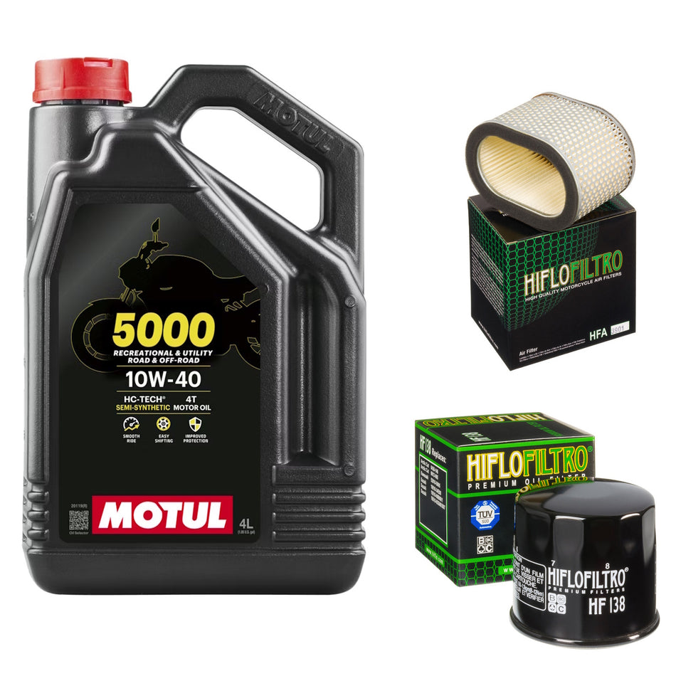 Motul 5000 10w40 4L Oil & HF138 & HFA3901 Oil Filter Kit