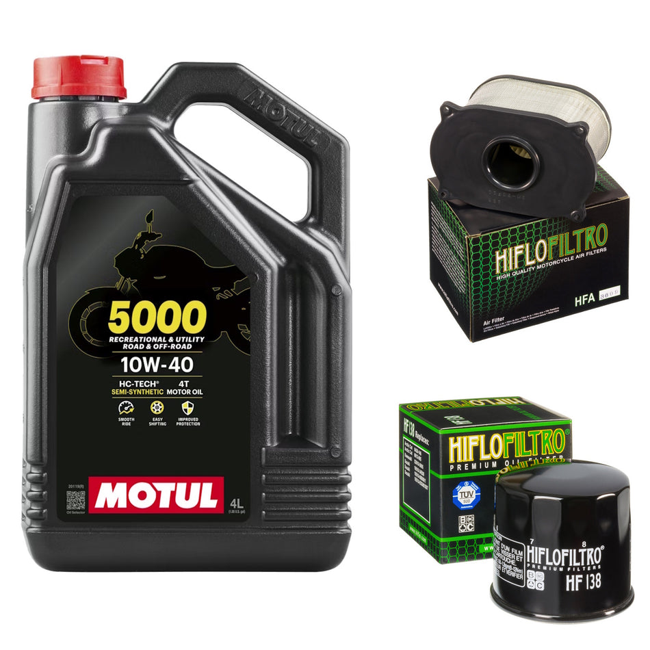 Motul 5000 10w40 4L Oil & HF138 & HFA3609 Oil Filter Kit