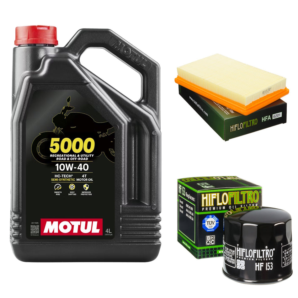 Motul 5000 10w40 4L Oil & HF153 & HFA6201 Oil Filter Kit