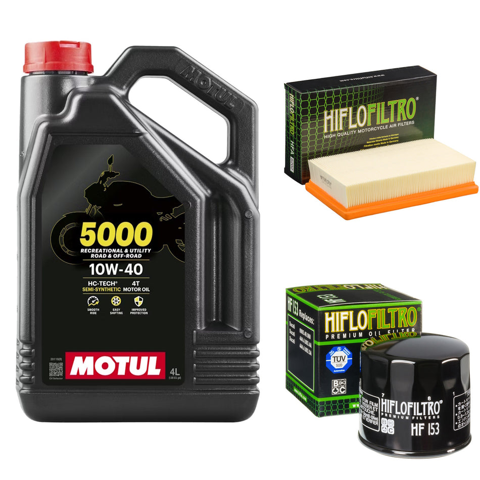 Motul 5000 10w40 4L Oil & HF153 & HFA6202 Oil Filter Kit