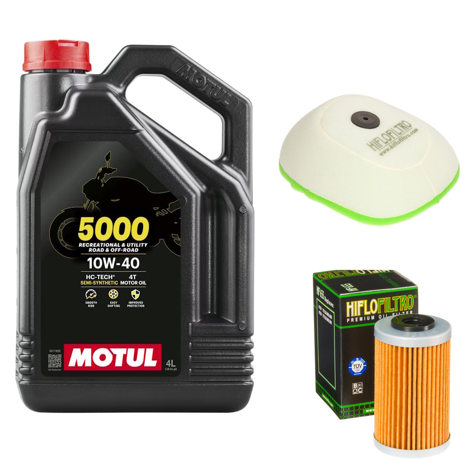 Motul 5000 10w40 4L Oil & HF655 & HFF5018 Oil Filter Kit
