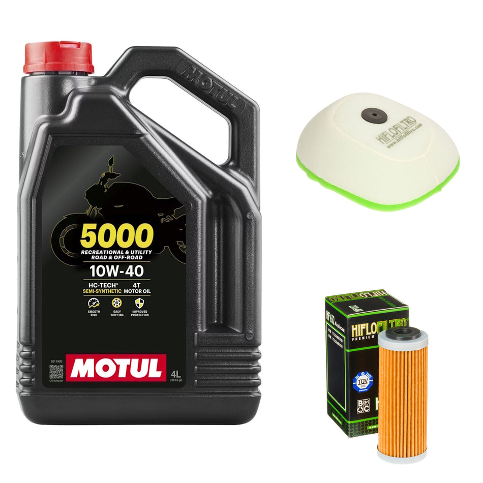Motul 5000 10w40 4L Oil & HF652 & HFF5018 Oil Filter Kit