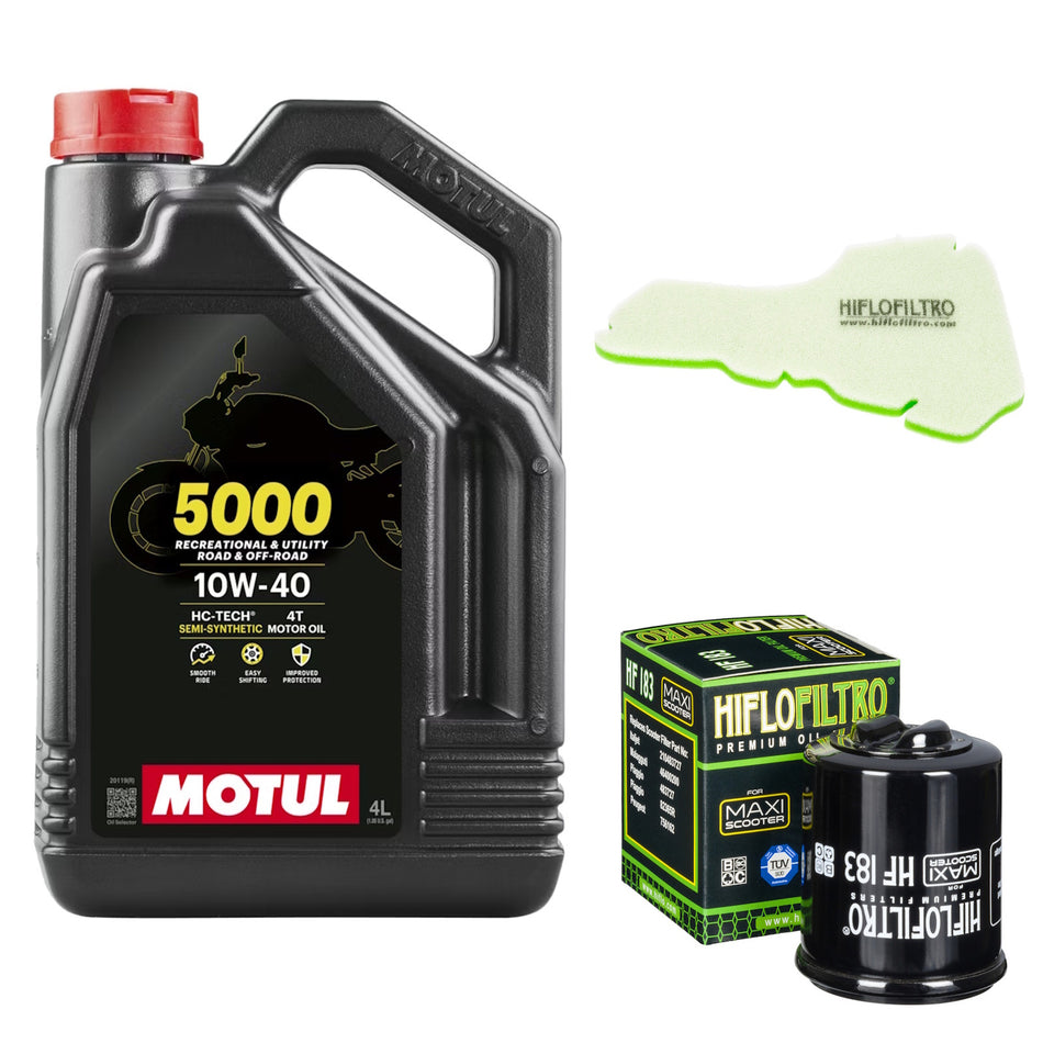 Motul 5000 10w40 4L Oil & HF183 & HFA5205DS Oil Filter Kit