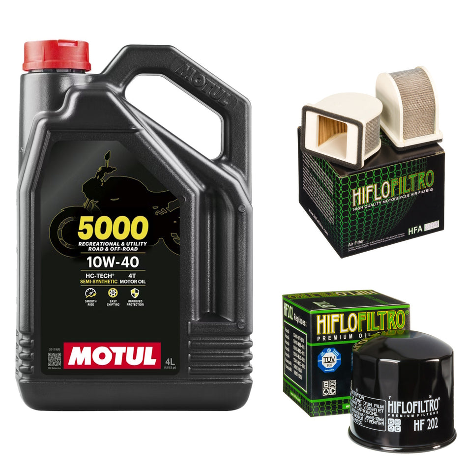 Motul 5000 10w40 4L Oil & HF202 & HFA2404 Oil Filter Kit