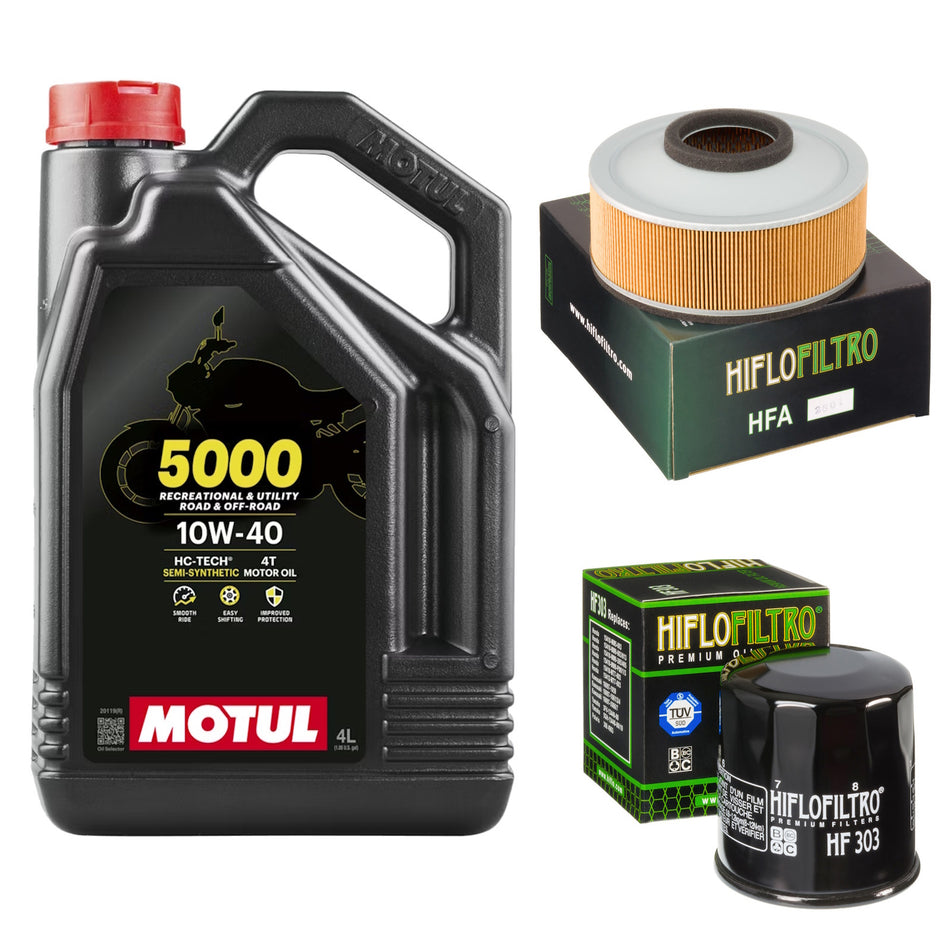 Motul 5000 10w40 4L Oil & HF303 & HFA2801 Oil Filter Kit