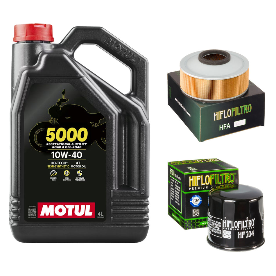 Motul 5000 10w40 4L Oil & HF204 & HFA2801 Oil Filter Kit