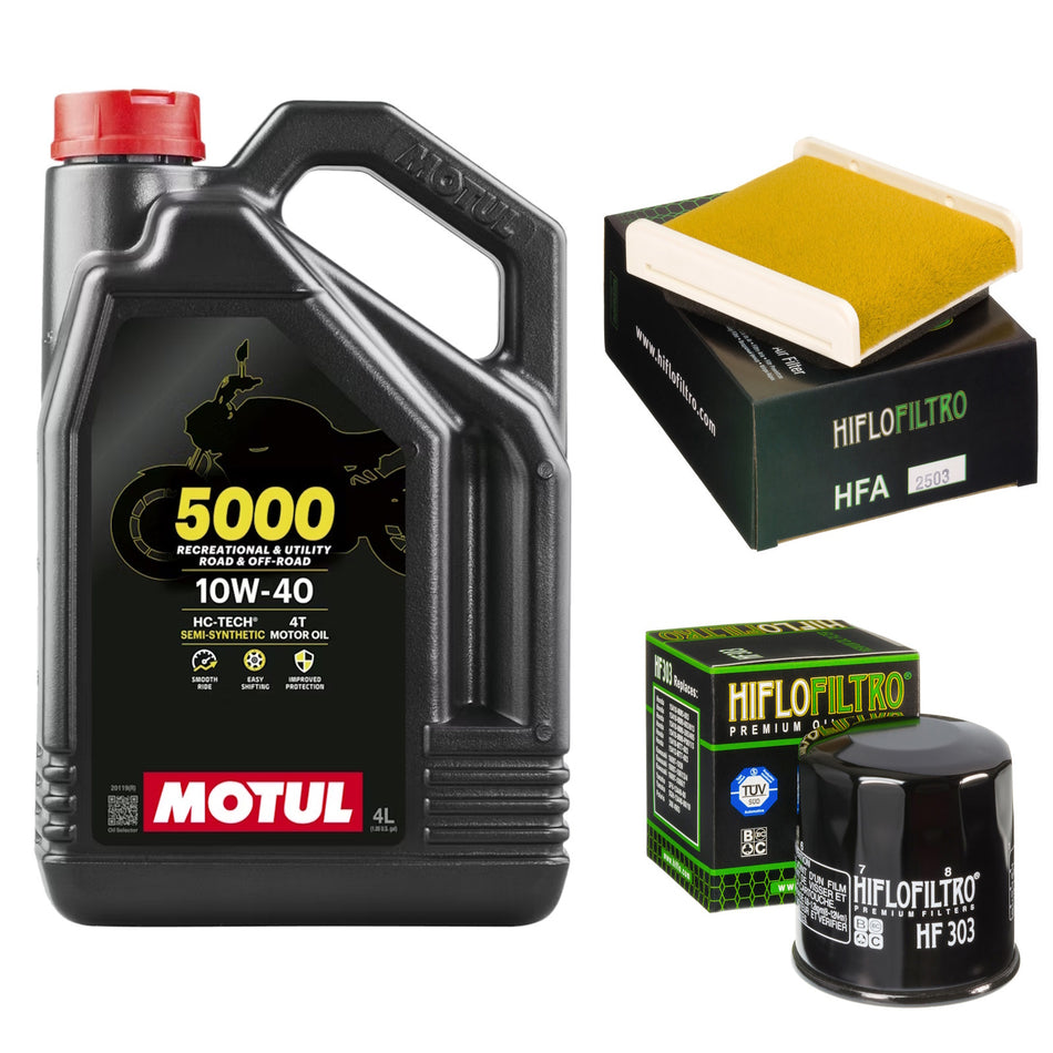 Motul 5000 10w40 4L Oil & HF303 & HFA2503 Oil Filter Kit