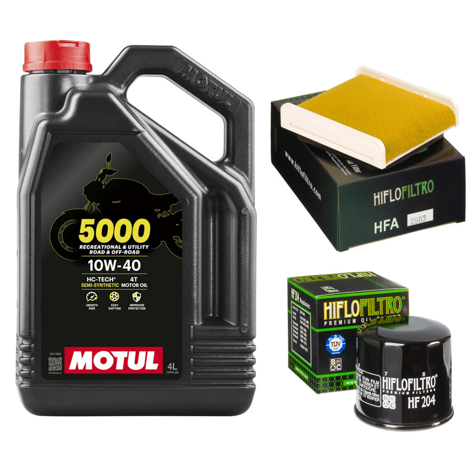 Motul 5000 10w40 4L Oil & HF204 & HFA2503 Oil Filter Kit