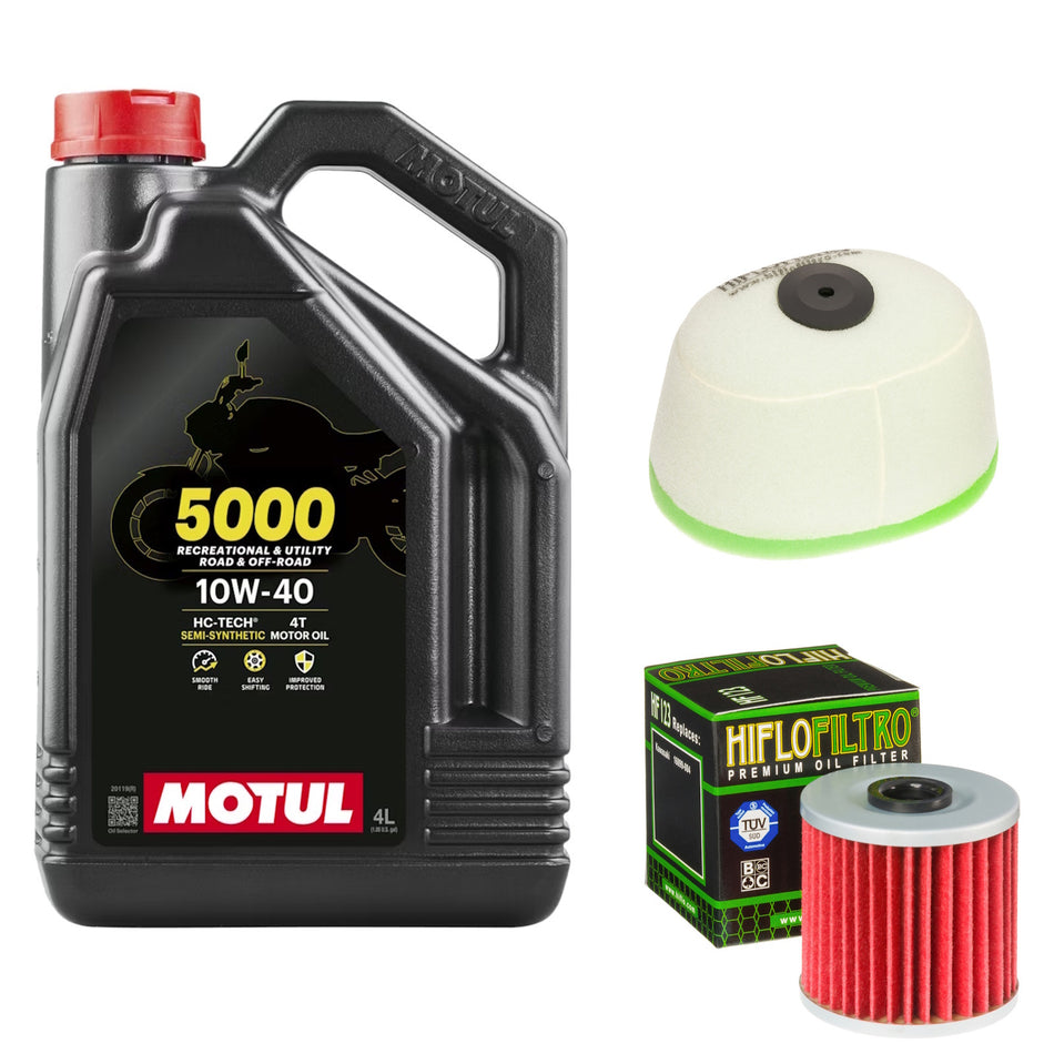 Motul 5000 10w40 4L Oil & HF123 & HFF2024 Oil Filter Kit