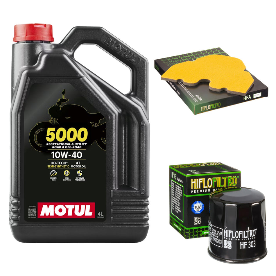Motul 5000 10w40 4L Oil & HF303 & HFA2604 Oil Filter Kit