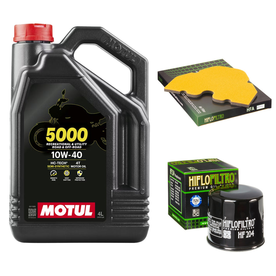 Motul 5000 10w40 4L Oil & HF204 & HFA2604 Oil Filter Kit