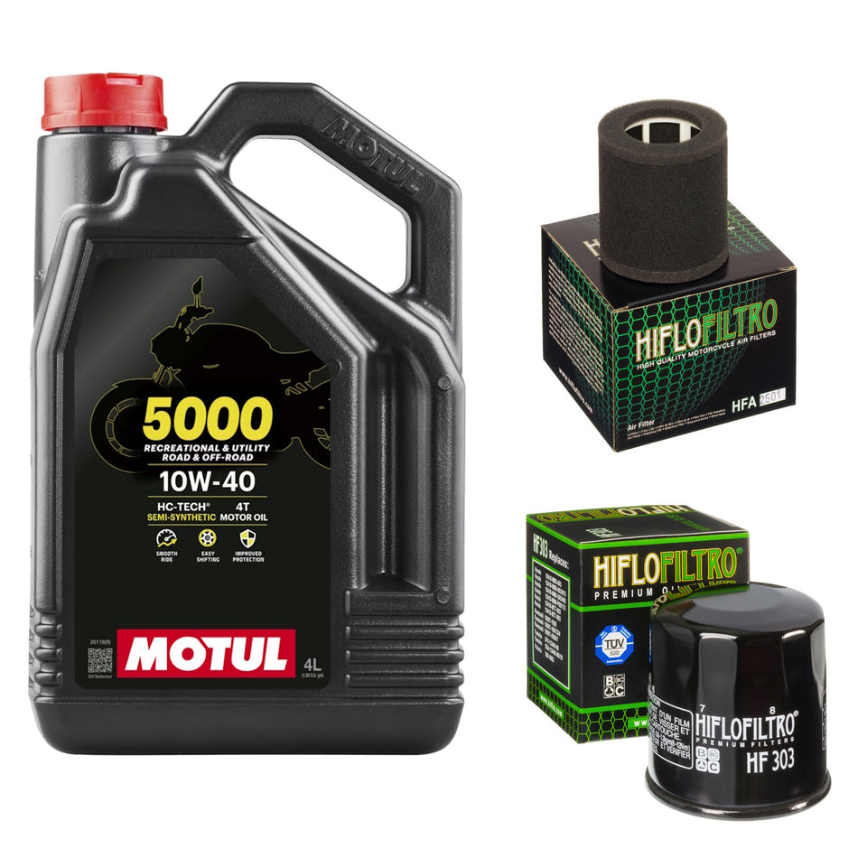Motul 5000 10w40 4L Oil & HF303 & HFA2501 Oil Filter Kit