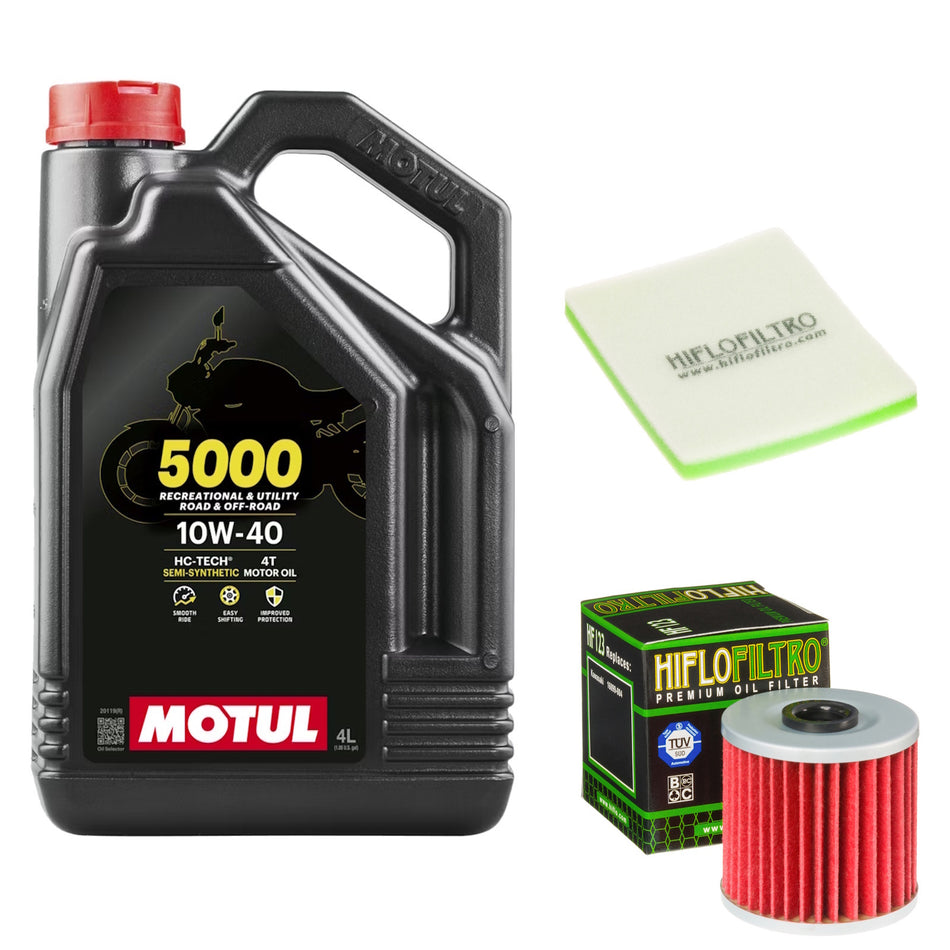 Motul 5000 10w40 4L Oil & HF123 & HFF2022 Oil Filter Kit