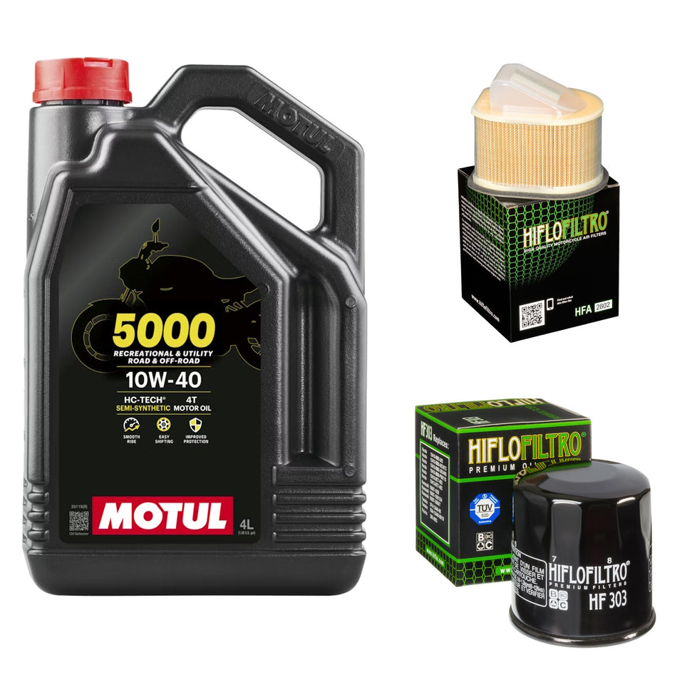 Motul 5000 10w40 4L Oil & HF303 & HFA2802 Oil Filter Kit