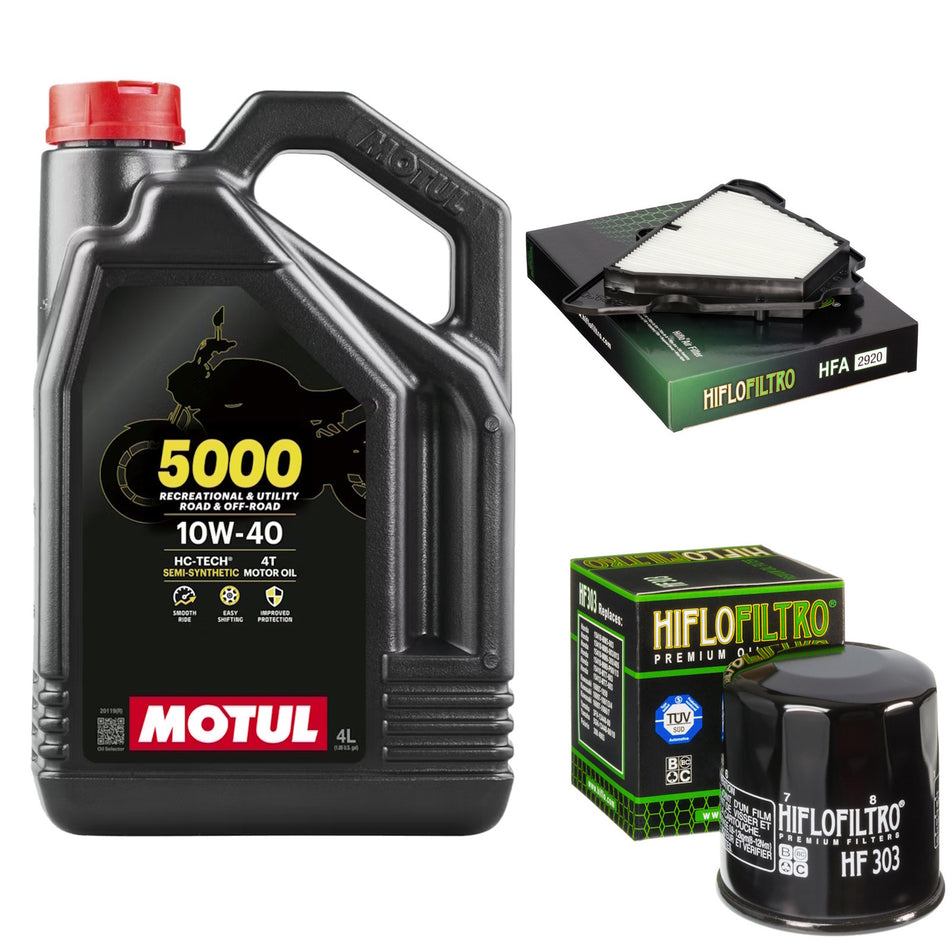 Motul 5000 10w40 4L Oil & HF303 & HFA2920 Oil Filter Kit