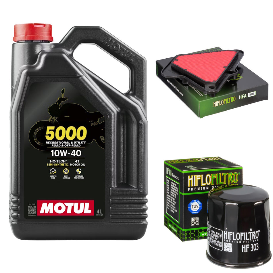 Motul 5000 10w40 4L Oil & HF303 & HFA2918 Oil Filter Kit