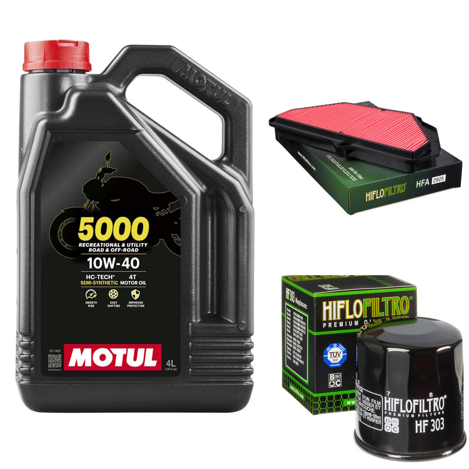 Motul 5000 10w40 4L Oil & HF303 & HFA2925 Oil Filter Kit