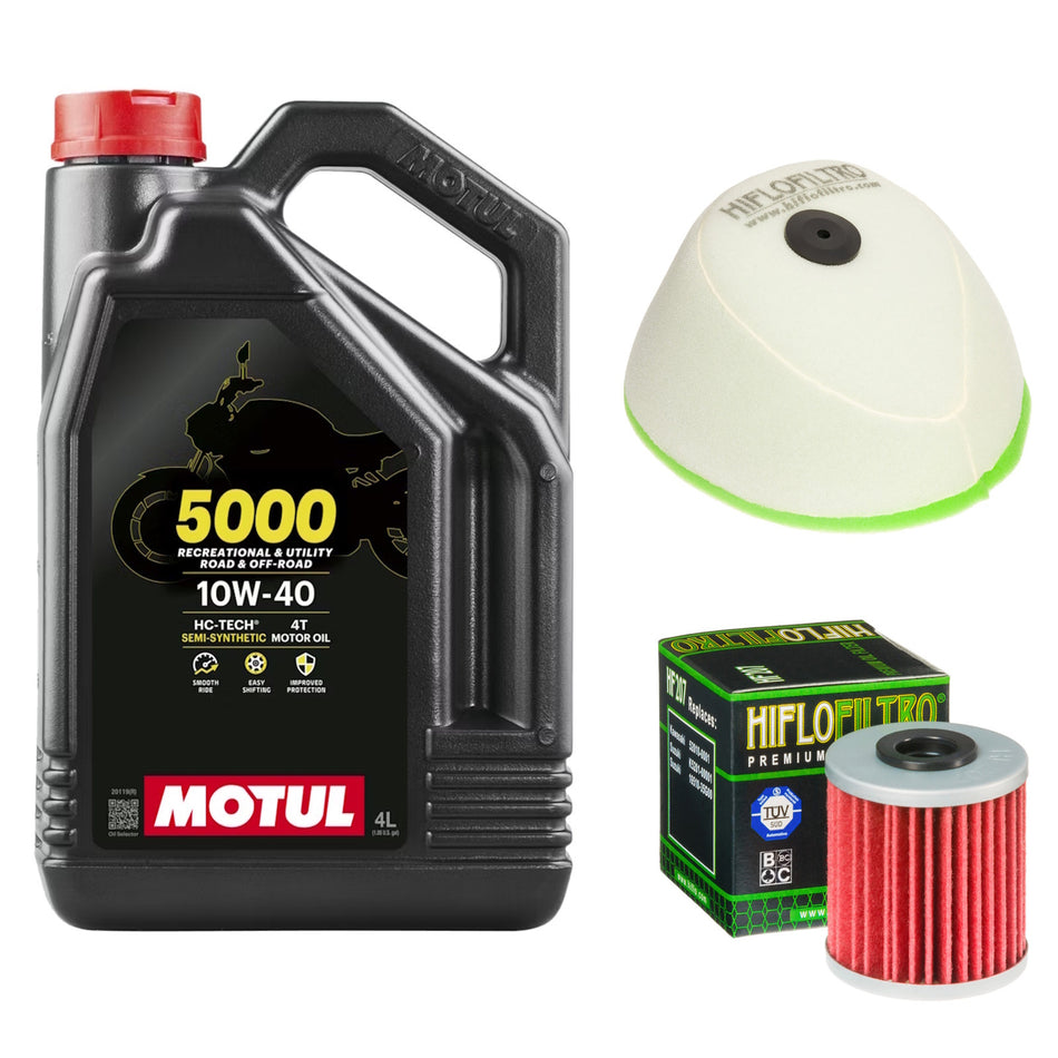 Motul 5000 10w40 4L Oil & HF207 & HFF2017 Oil Filter Kit