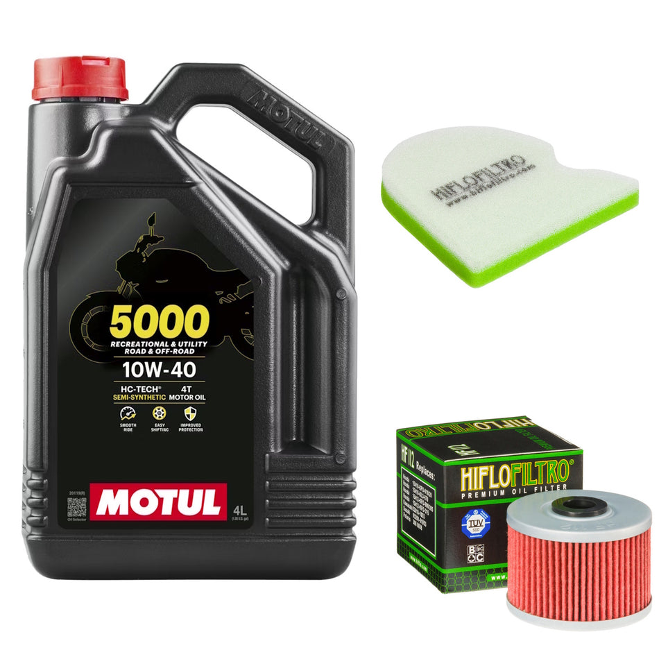 Motul 5000 10w40 4L Oil & HF112 & HFF2031 Oil Filter Kit
