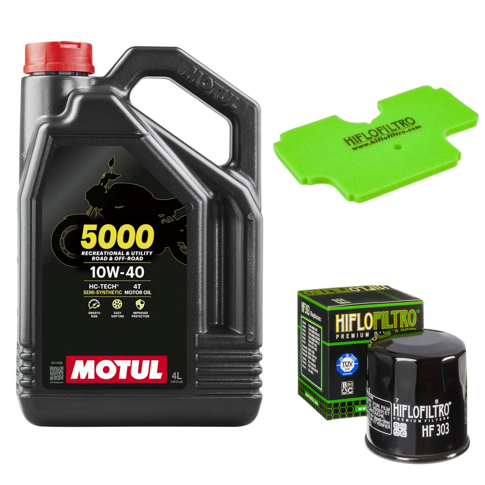 Motul 5000 10w40 4L Oil & HF303 & HFA2606 Oil Filter Kit