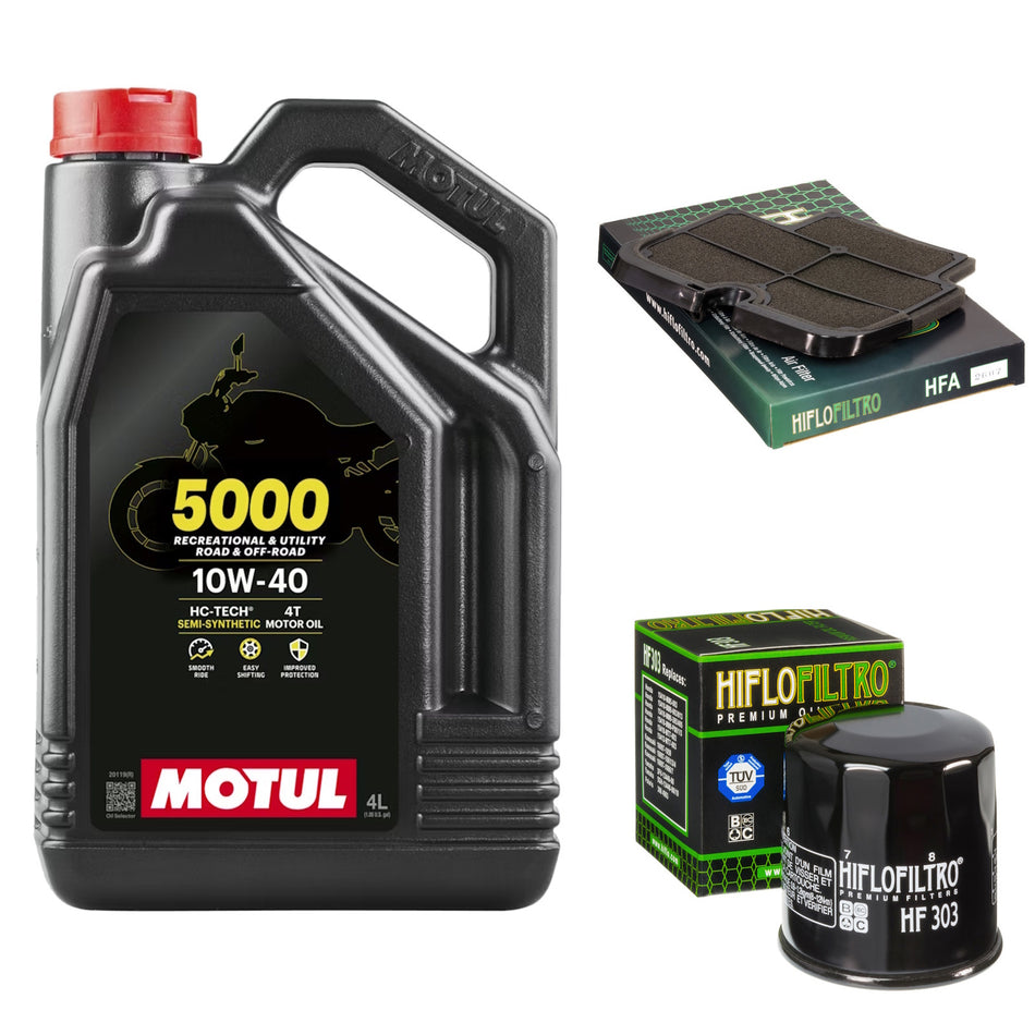 Motul 5000 10w40 4L Oil & HF303 & HFA2607 Oil Filter Kit