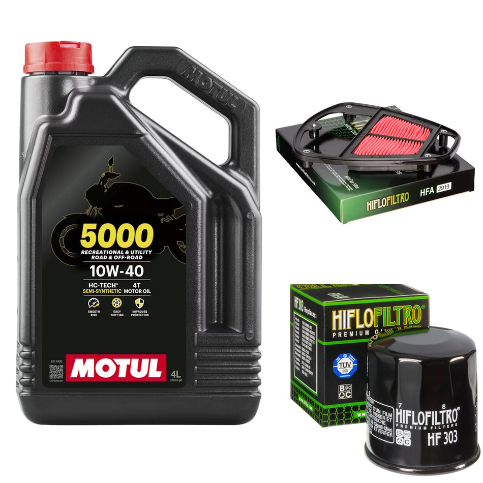 Motul 5000 10w40 4L Oil & HF303 & HFA2919 Oil Filter Kit