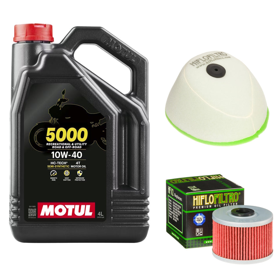 Motul 5000 10w40 4L Oil & HF112 & HFF2017 Oil Filter Kit