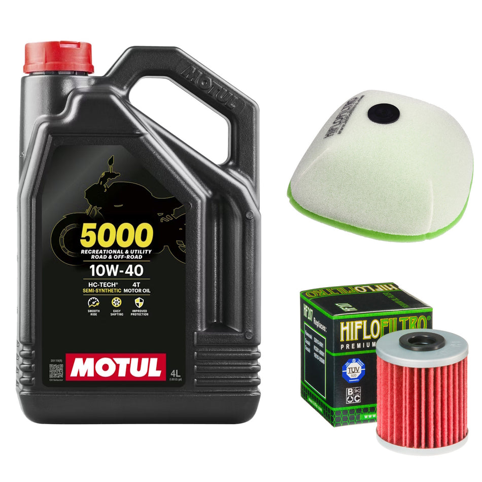 Motul 5000 10w40 4L Oil & HF207 & HFF2030 Oil Filter Kit