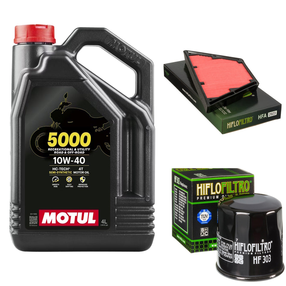 Motul 5000 10w40 4L Oil & HF303 & HFA2923 Oil Filter Kit