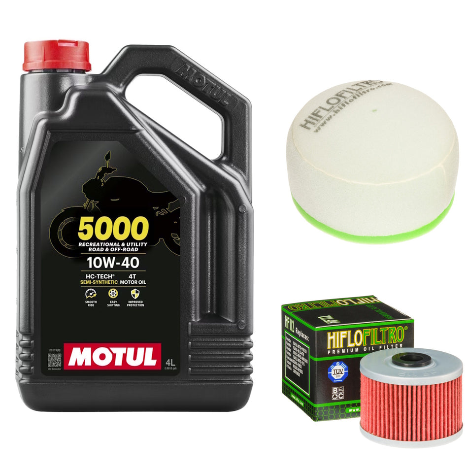 Motul 5000 10w40 4L Oil & HF112 & HFF2019 Oil Filter Kit