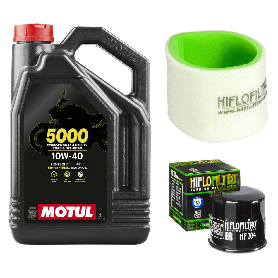 Motul 5000 10w40 4L Oil & HF204 & HFF2028 Oil Filter Kit