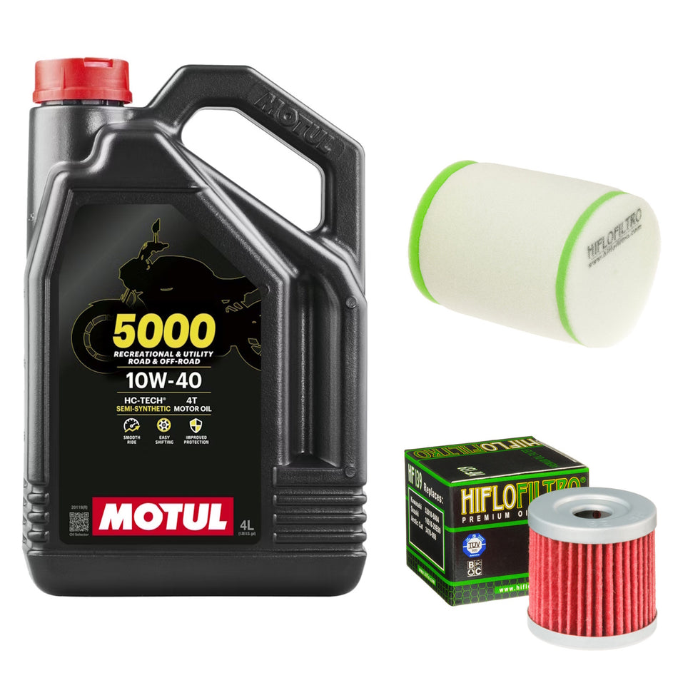 Motul 5000 10w40 4L Oil & HF139 & HFF2025 Oil Filter Kit