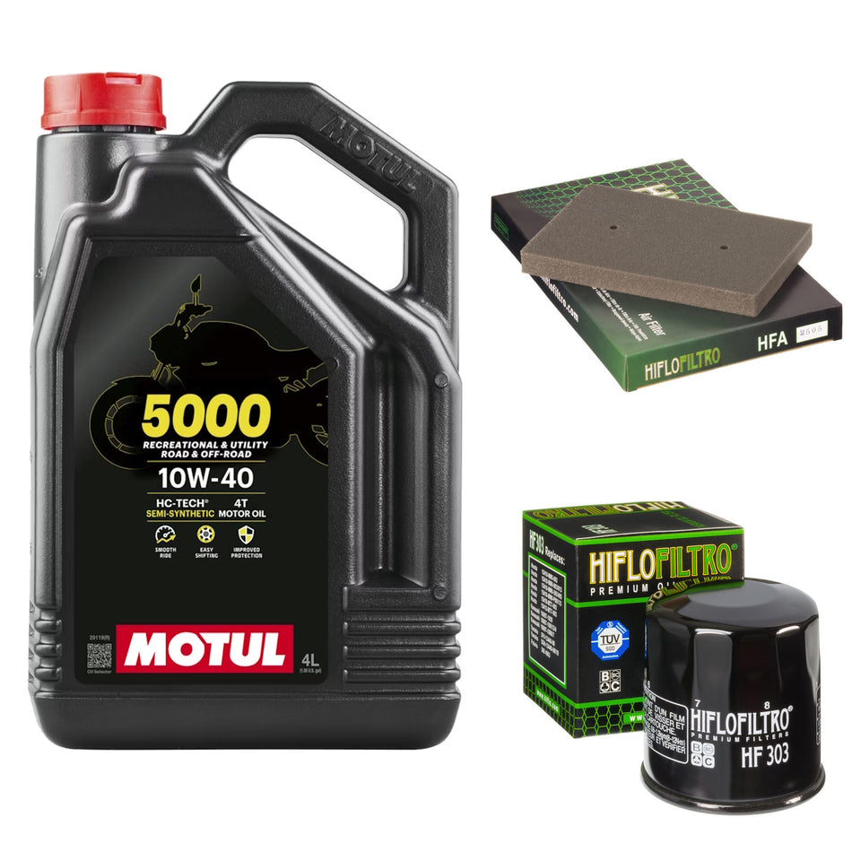 Motul 5000 10w40 4L Oil & HF303 & HFA2505 Oil Filter Kit