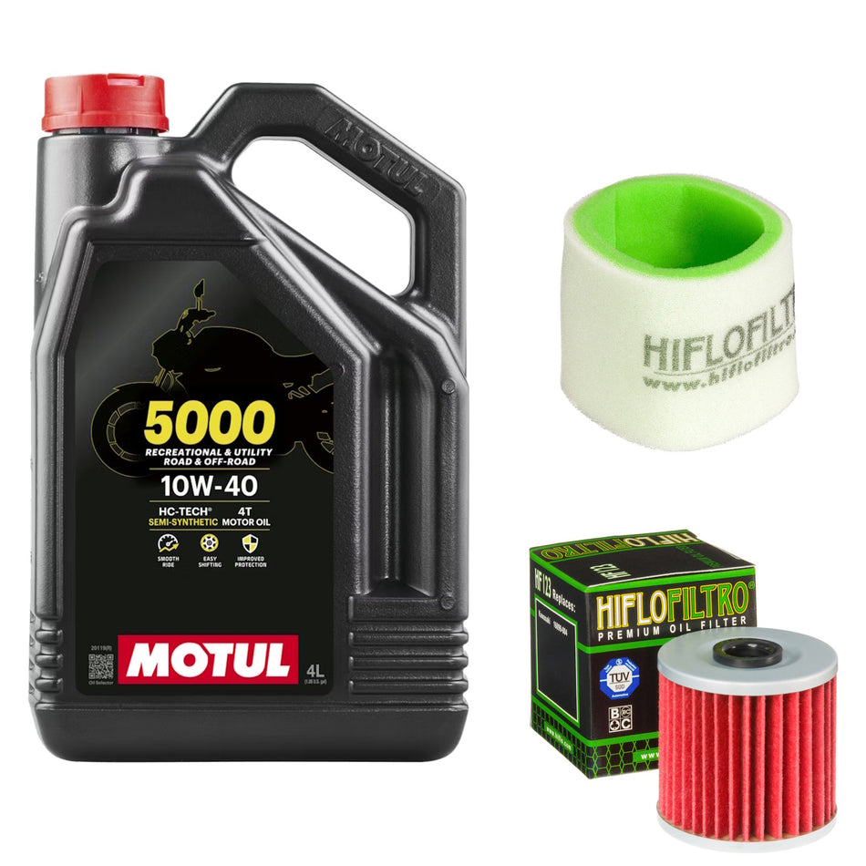 Motul 5000 10w40 4L Oil & HF123 & HFF2029 Oil Filter Kit