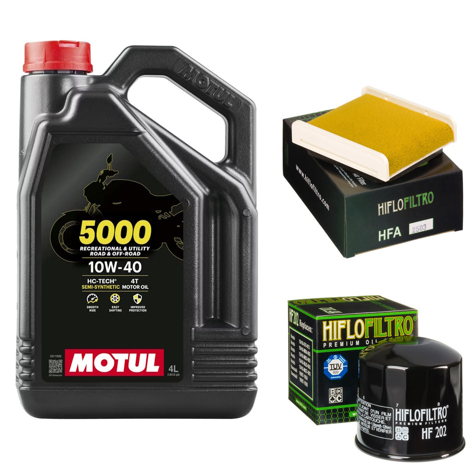 Motul 5000 10w40 4L Oil & HF202 & HFA2503 Oil Filter Kit