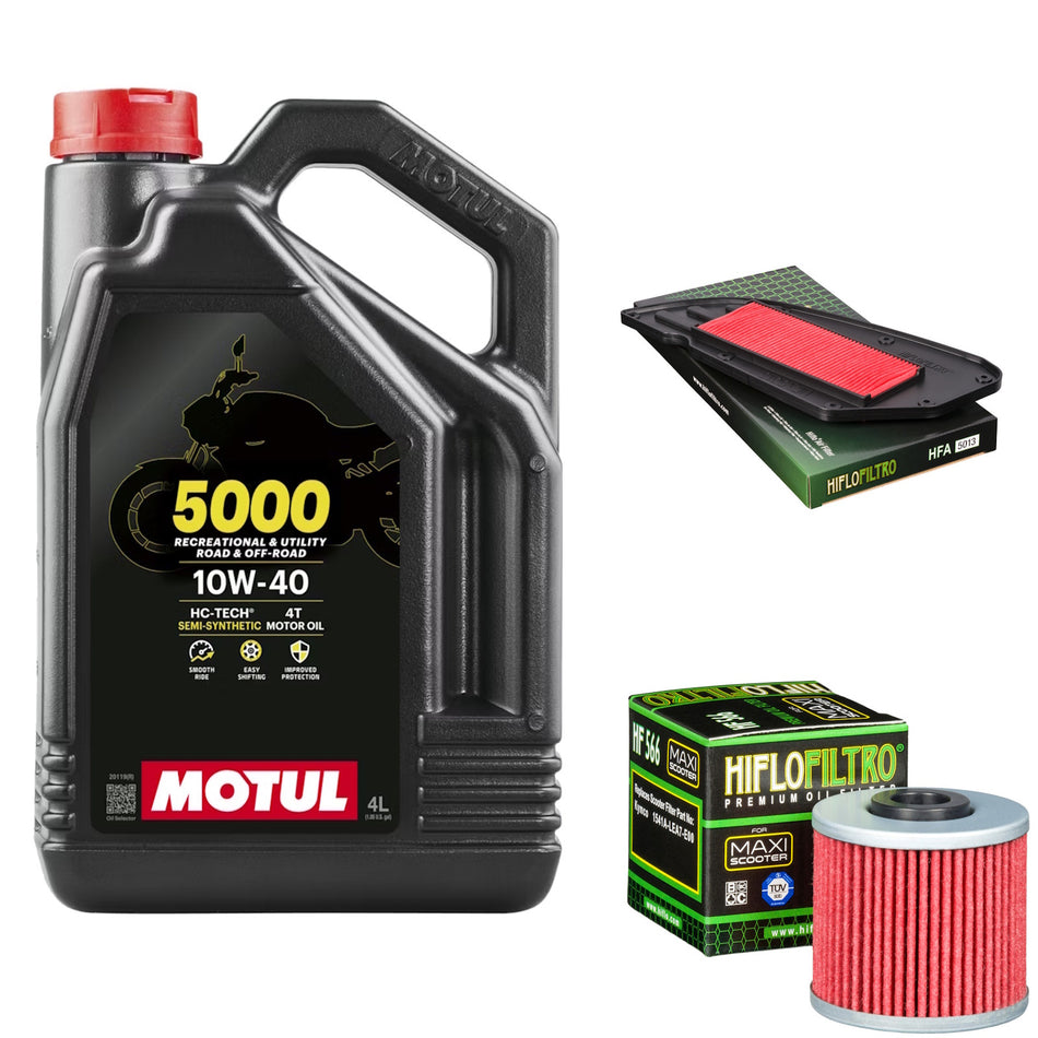Motul 5000 10w40 4L Oil & HF566 & HFA5013 Oil Filter Kit