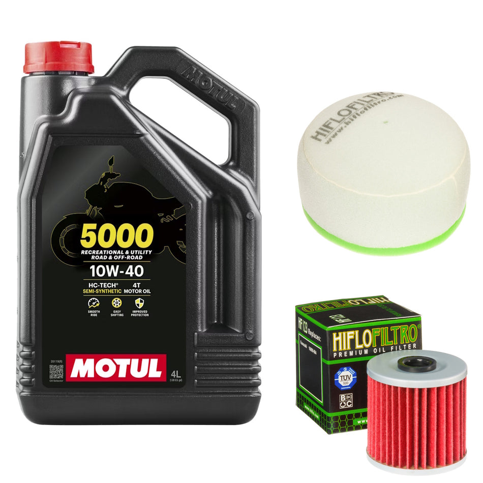Motul 5000 10w40 4L Oil & HF123 & HFF2019 Oil Filter Kit