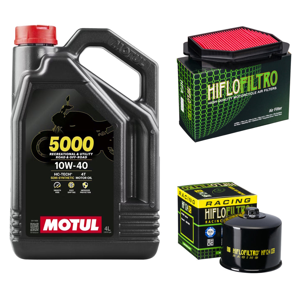 Motul 5000 10w40 4L Oil & HF124RC & HFA2926 Oil Filter Kit