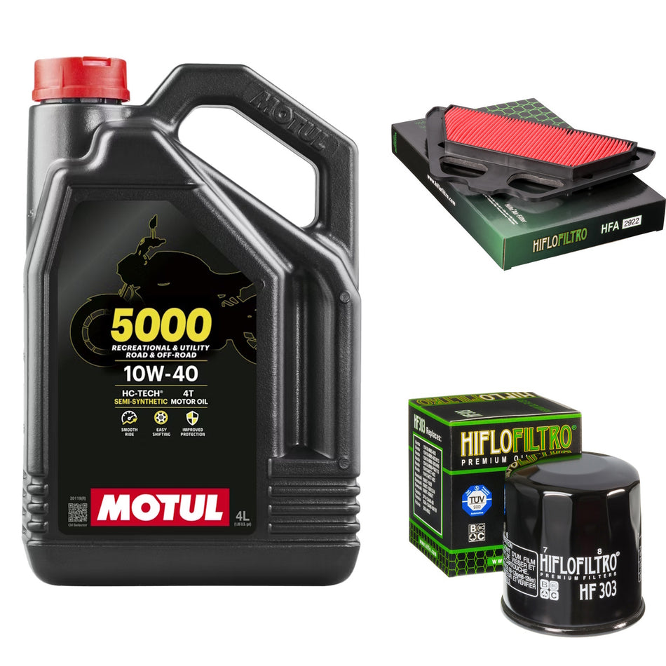 Motul 5000 10w40 4L Oil & HF303 & HFA2922 Oil Filter Kit