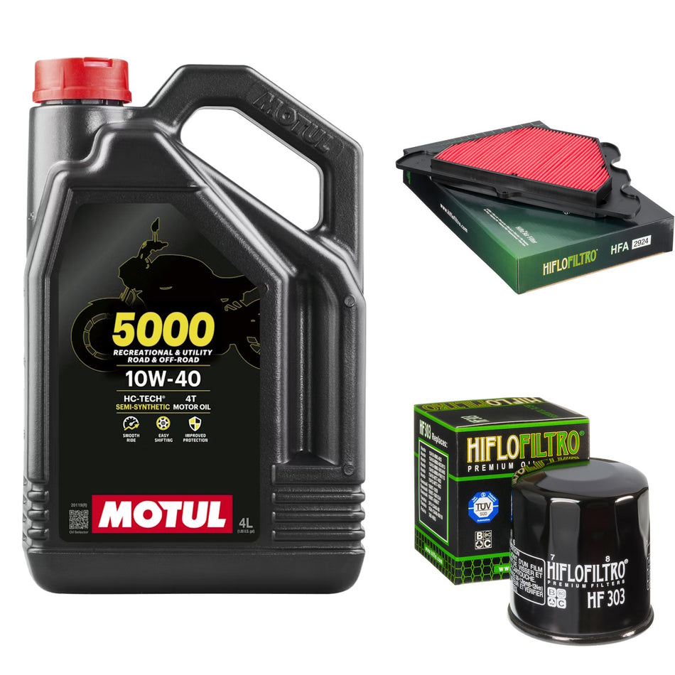 Motul 5000 10w40 4L Oil & HF303 & HFA2924 Oil Filter Kit