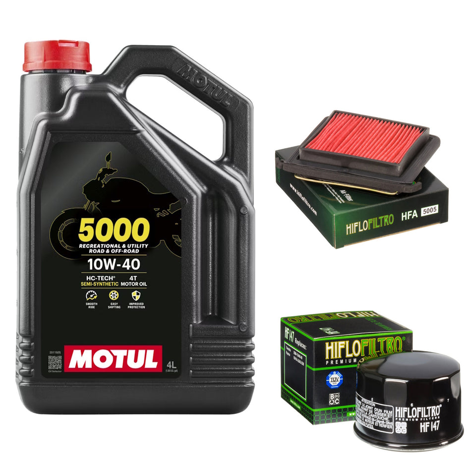 Motul 5000 10w40 4L Oil & HF147 & HFA5005 Oil Filter Kit