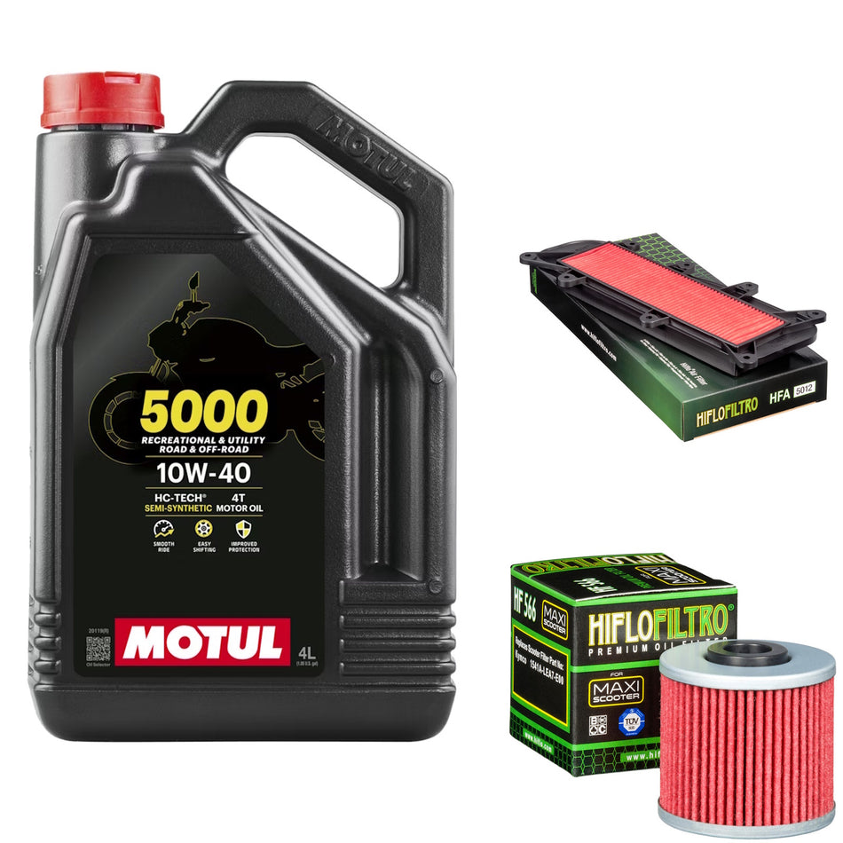 Motul 5000 10w40 4L Oil & HF566 & HFA5012 Oil Filter Kit
