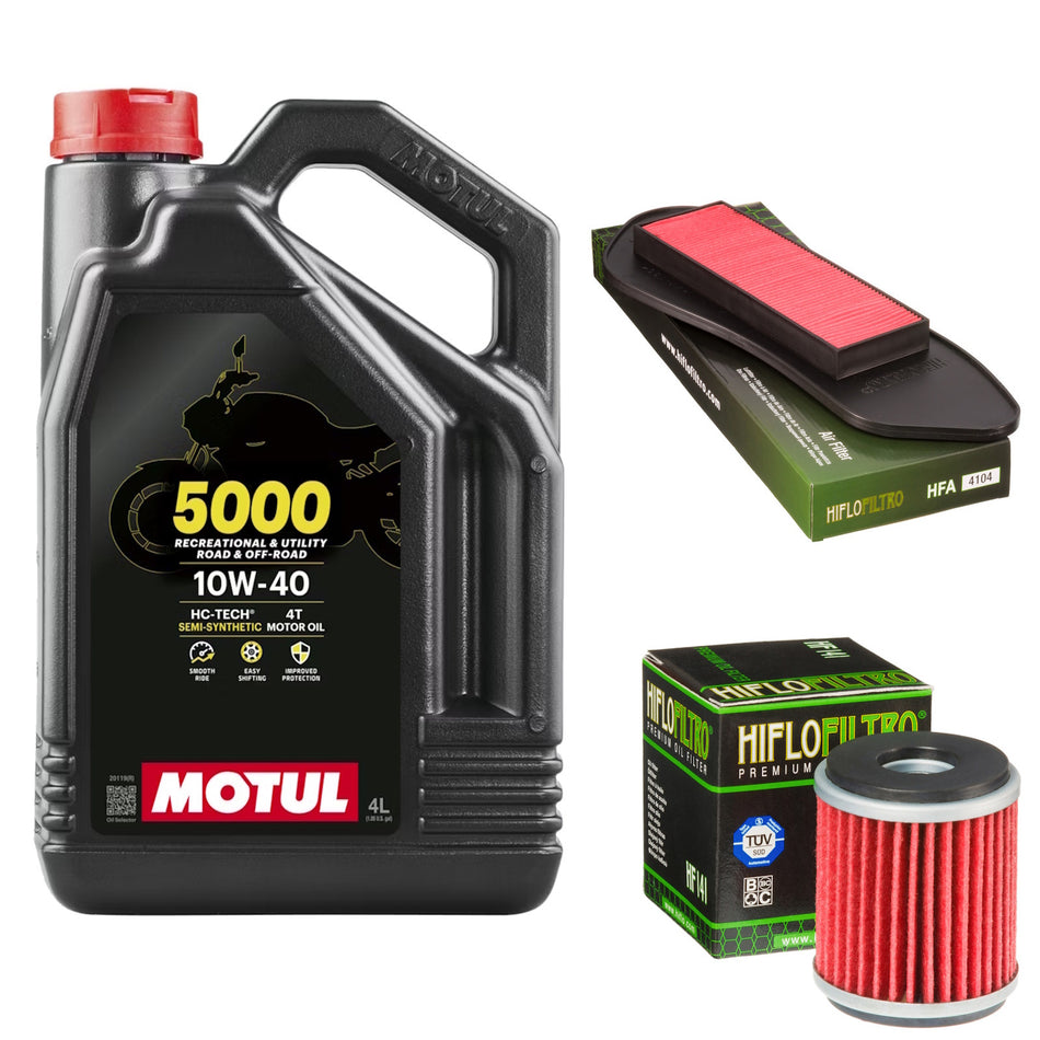 Motul 5000 10w40 4L Oil & HF141 & HFA4104 Oil Filter Kit