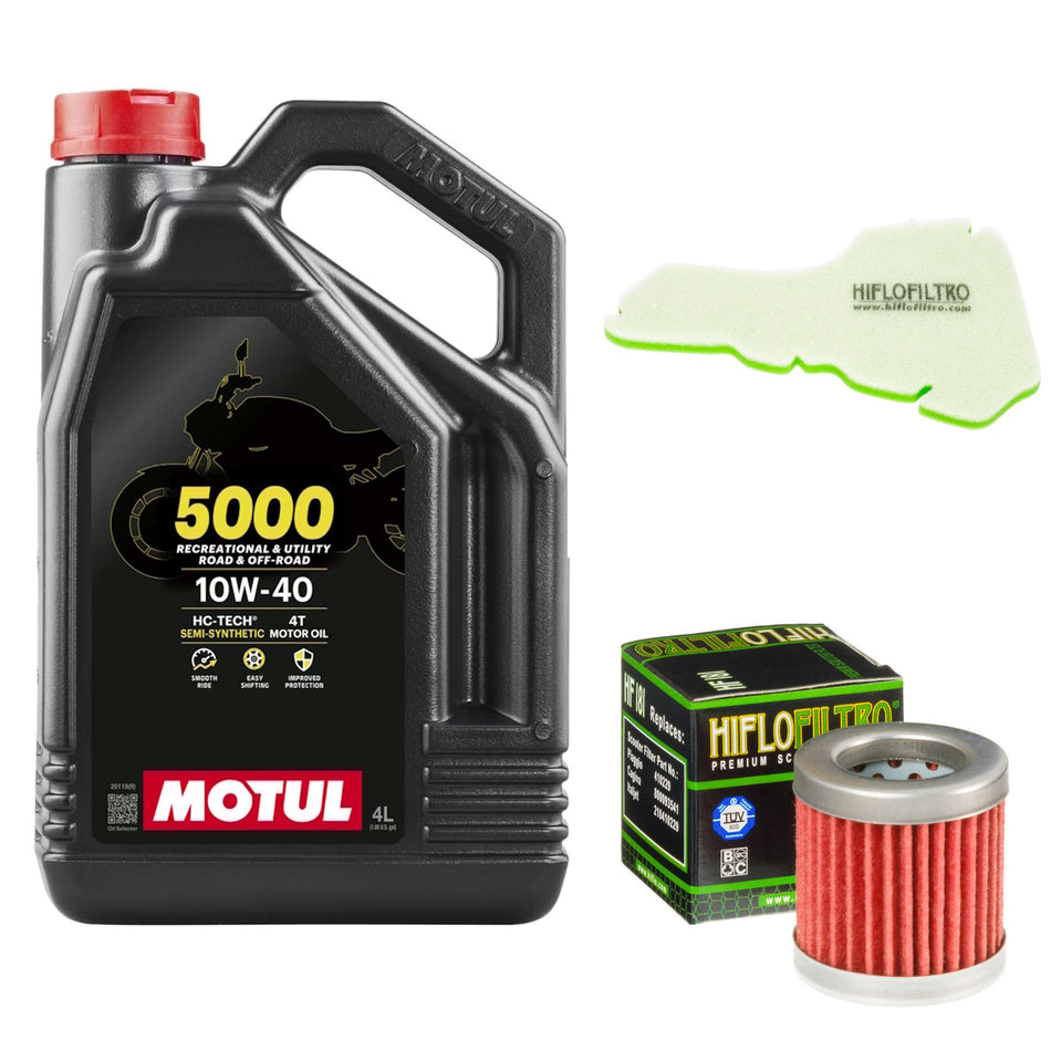 Motul 5000 10w40 4L Oil & HF181 & HFA5205DS Oil Filter Kit
