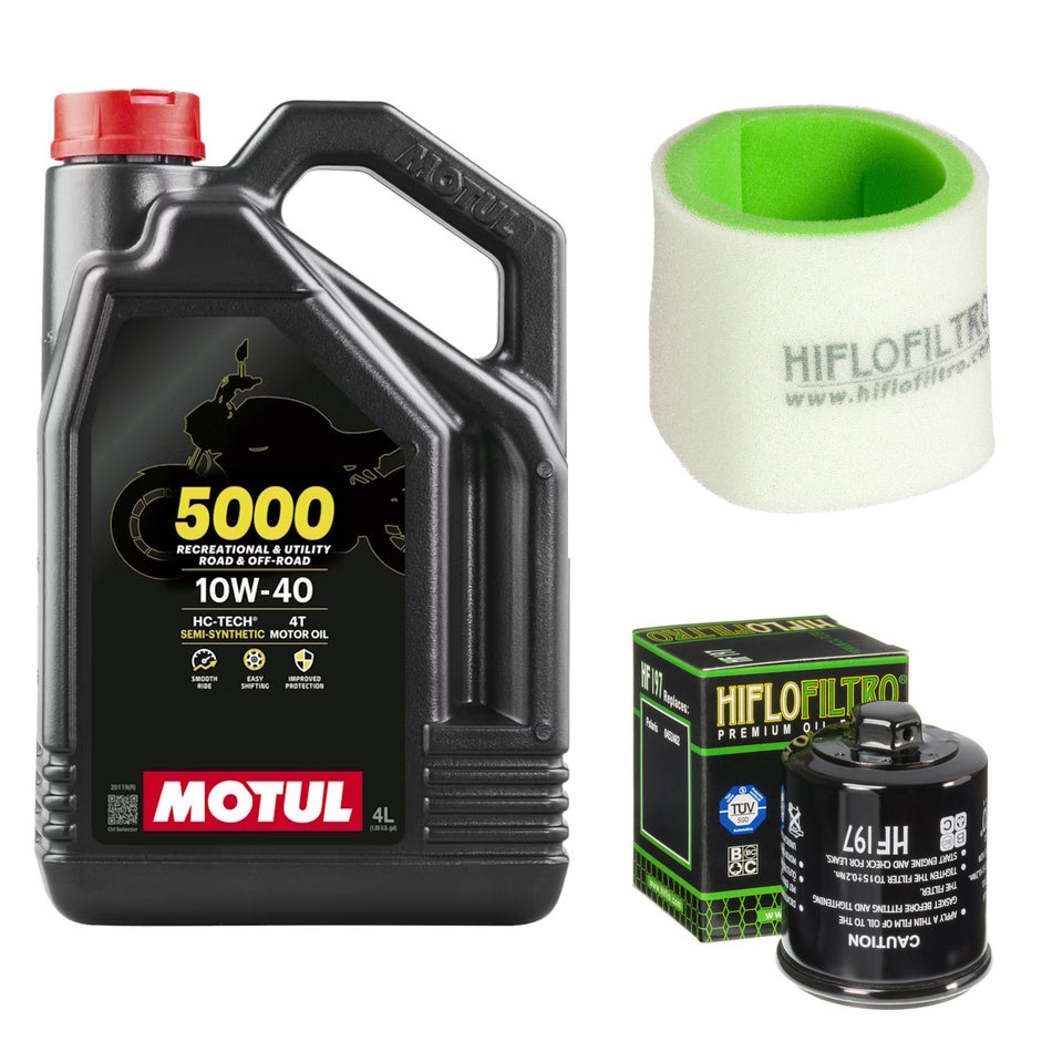 Motul 5000 10w40 4L Oil & HF197 & HFF7012 Oil Filter Kit