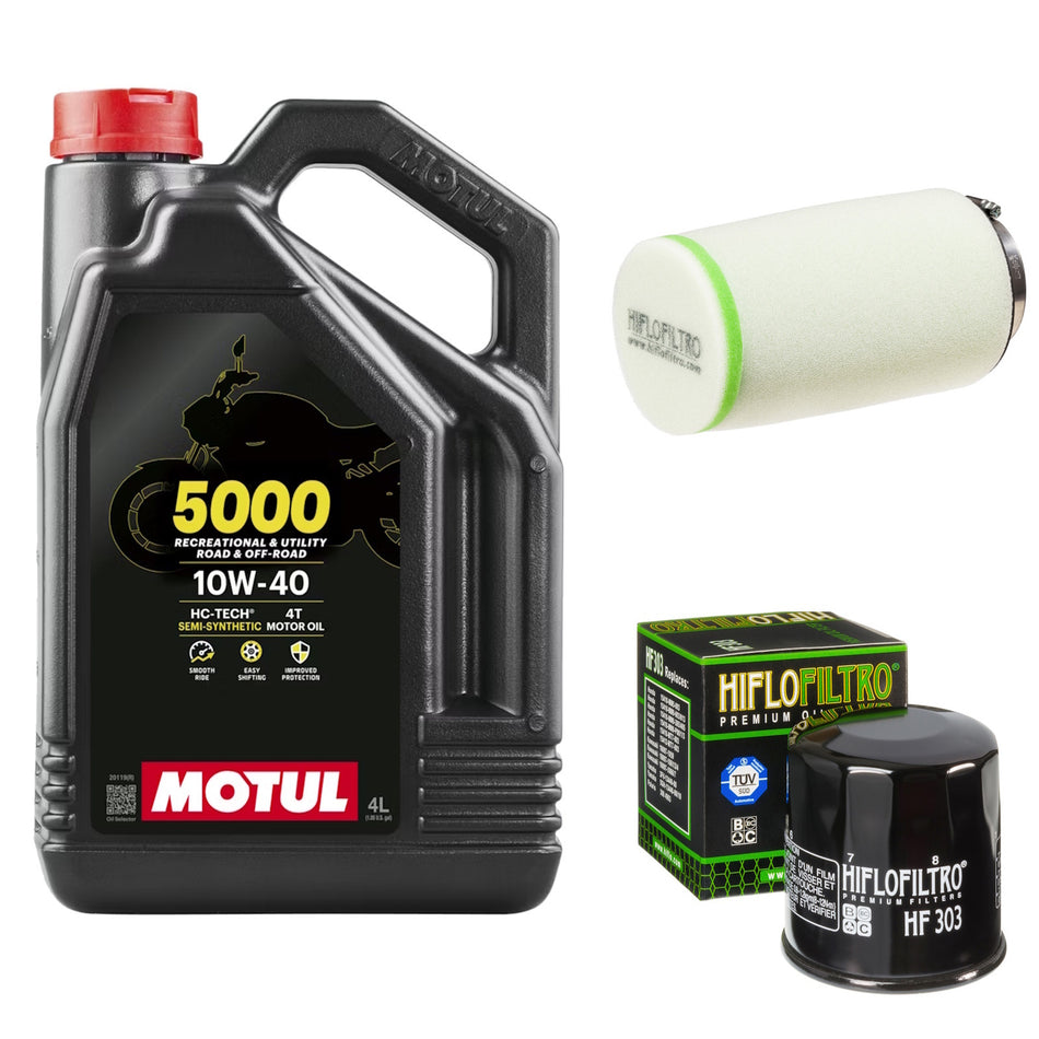 Motul 5000 10w40 4L Oil & HF303 & HFF7011 Oil Filter Kit